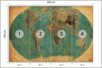 Fototapeta Stara Mapa Świata - obrazek 3