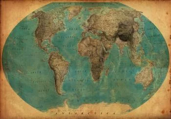 Fototapeta Stara Mapa Świata - obrazek 2