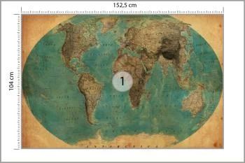 Fototapeta Stara Mapa Świata - obrazek 3