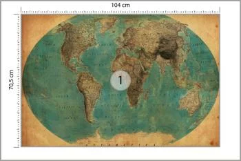 Fototapeta Stara Mapa Świata - obrazek 3