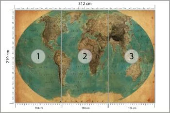 Fototapeta Stara Mapa Świata - obrazek 3