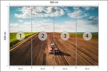 Fototapeta Widok Z Lotu Ptaka Na Traktor Na Polu - obrazek 3