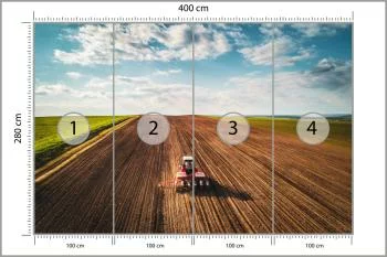 Fototapeta Widok Z Lotu Ptaka Na Traktor Na Polu - obrazek 3