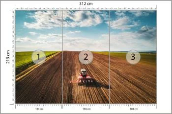 Fototapeta Widok Z Lotu Ptaka Na Traktor Na Polu - obrazek 3