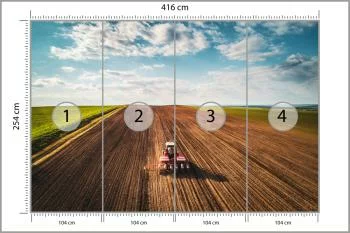Fototapeta Widok Z Lotu Ptaka Na Traktor Na Polu - obrazek 3