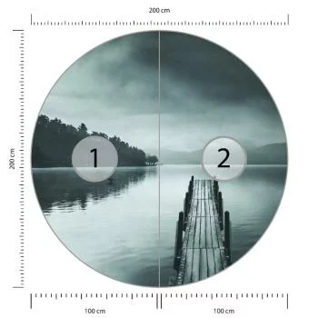 Fototapeta Okrągła Widok Na Jezioro Z Molo Pier Ii Autorstwa George&#039;a Digalakisa - obrazek 3