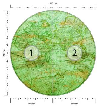 Fototapeta Okrągła Mappa Mundi Wschód - obrazek 3