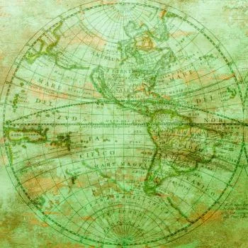 Fototapeta Okrągła Mappa Mundi Zachód - obrazek 2