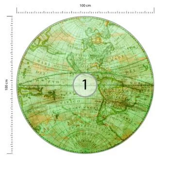 Fototapeta Okrągła Mappa Mundi Zachód - obrazek 3