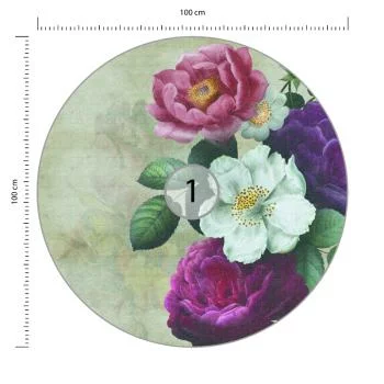 Fototapeta Okrągła Rycina Botaniczna W Stylu Vintage V - obrazek 3
