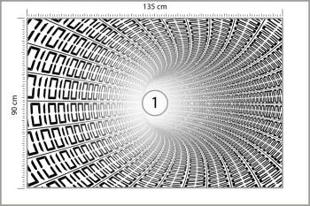 Fototapeta 3D Tunel - Czarno-Biała - obrazek 3