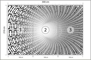 Fototapeta 3D Tunel - Czarno-Biała - obrazek 3
