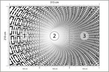 Fototapeta 3D Tunel - Czarno-Biała - obrazek 3
