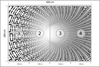 Fototapeta 3D Tunel - Czarno-Biała - obrazek 3