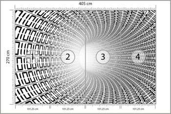 Fototapeta 3D Tunel - Czarno-Biała - obrazek 3