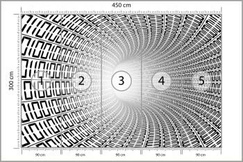 Fototapeta 3D Tunel - Czarno-Biała - obrazek 3