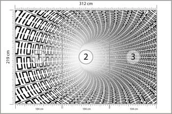 Fototapeta 3D Tunel - Czarno-Biała - obrazek 3
