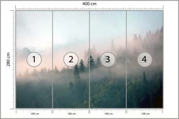 Fototapeta - Leśne Wzgórza Zanurzone we Mgle - obrazek 3