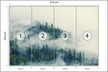 Fototapeta - Zalesione Wzgórza we Mgle - obrazek 3