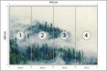 Fototapeta - Zalesione Wzgórza we Mgle - obrazek 3