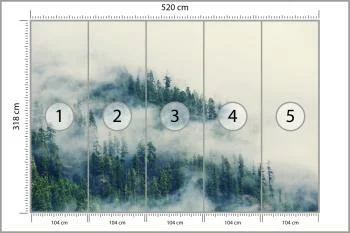 Fototapeta - Zalesione Wzgórza we Mgle - obrazek 3