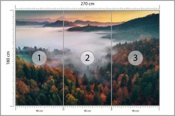 Fototapeta - Mglisty Poranek nad Jesiennym Lasem - obrazek 3