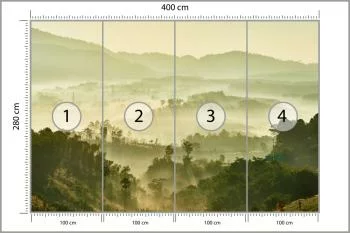 Fototapeta Mglisty Poranek w Górzystym Krajobrazie - obrazek 3