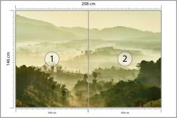 Fototapeta Mglisty Poranek w Górzystym Krajobrazie - obrazek 3