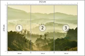 Fototapeta Mglisty Poranek w Górzystym Krajobrazie - obrazek 3