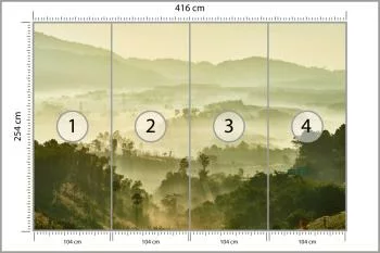 Fototapeta Mglisty Poranek w Górzystym Krajobrazie - obrazek 3