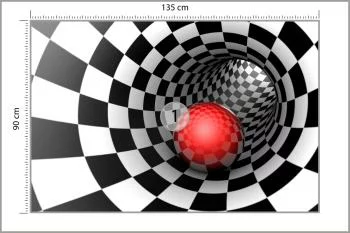 Fototapeta 3D Tunel - Szachownica - obrazek 3