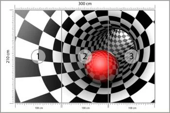 Fototapeta 3D Tunel - Szachownica - obrazek 3
