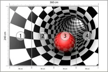 Fototapeta 3D Tunel - Szachownica - obrazek 3