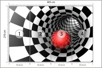 Fototapeta 3D Tunel - Szachownica - obrazek 3