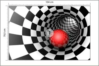 Fototapeta 3D Tunel - Szachownica - obrazek 3