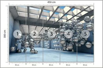 Fototapeta 3D Tunel - metaliczne Kule - obrazek 3
