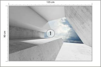 Fototapeta 3D nowoczesny Tunel - Niebo - obrazek 3