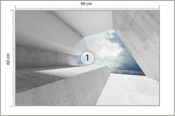 Fototapeta 3D nowoczesny Tunel - Niebo - obrazek 3