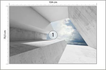 Fototapeta 3D nowoczesny Tunel - Niebo - obrazek 3