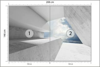 Fototapeta 3D nowoczesny Tunel - Niebo - obrazek 3