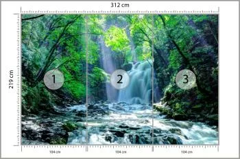 Fototapeta Wodospad W Lesie - obrazek 3