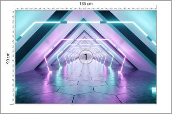 Fototapeta 3D kolorowy kosmiczny Tunel - obrazek 3