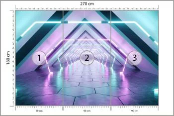 Fototapeta 3D kolorowy kosmiczny Tunel - obrazek 3