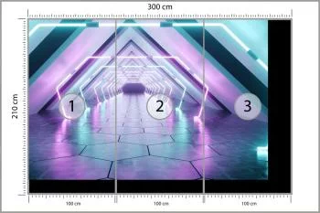 Fototapeta 3D kolorowy kosmiczny Tunel - obrazek 3