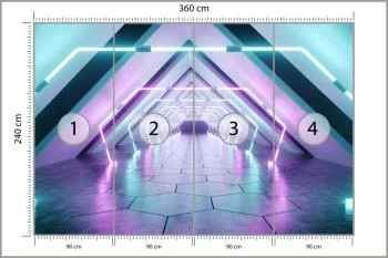 Fototapeta 3D kolorowy kosmiczny Tunel - obrazek 3