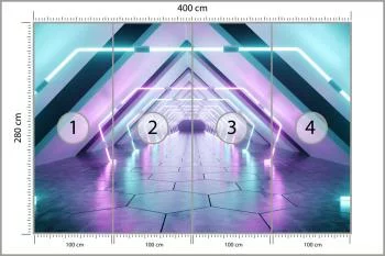 Fototapeta 3D kolorowy kosmiczny Tunel - obrazek 3
