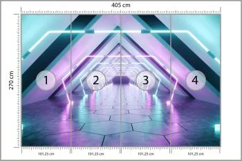 Fototapeta 3D kolorowy kosmiczny Tunel - obrazek 3