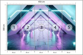 Fototapeta 3D kolorowy kosmiczny Tunel - obrazek 3