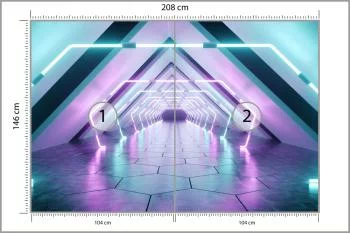 Fototapeta 3D kolorowy kosmiczny Tunel - obrazek 3