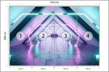 Fototapeta 3D kolorowy kosmiczny Tunel - obrazek 3